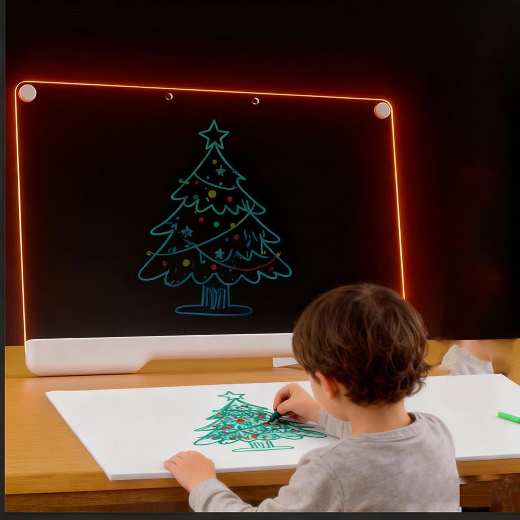 Rechargeable Children's Illuminated Drawing Board  Acrylic Light Board  Writing Board  Night Light With Colored Pens 20ml
