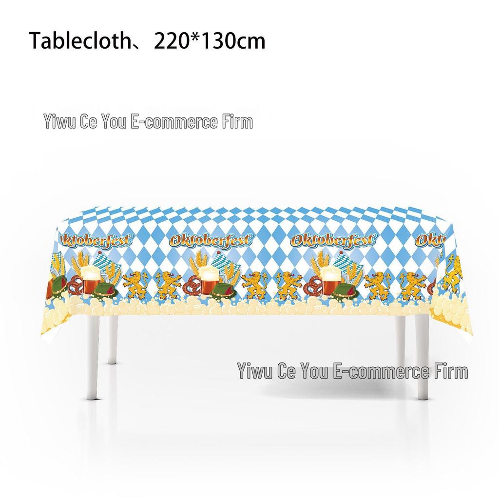 Oktoberfest Party Disposable Set: Plates, Cups, Tablecloth, Bunting, Knives, Forks, Spoons