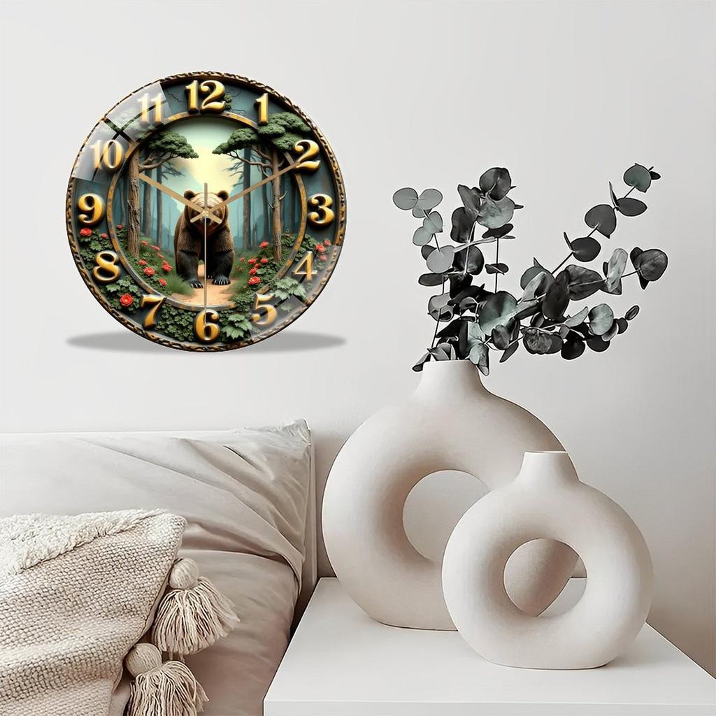Large 12 Inch Glass Wall Clock with a Design that is Both Modern and Timeless