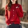 2026 Colorful Women's Slimming Knit Button Cardigan, Plus Size Autumn/Winter Sweater Coat