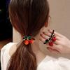 Korean Style Cherry Elastic Hair Tie - Durable, No Damage Ponytail Holder, Mori Style Headwear