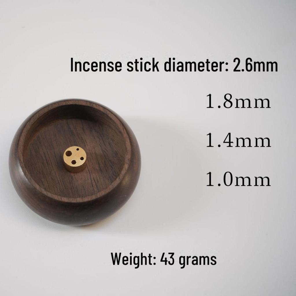 Ebony Purple Sandalwood & Rosewood Round Portable Incense Holder for Office and Indoor Use