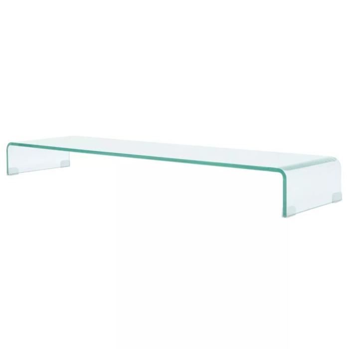 VidaXL Meuble TV/ de moniteur 120 x 30 x 13 cm Verre Transparent