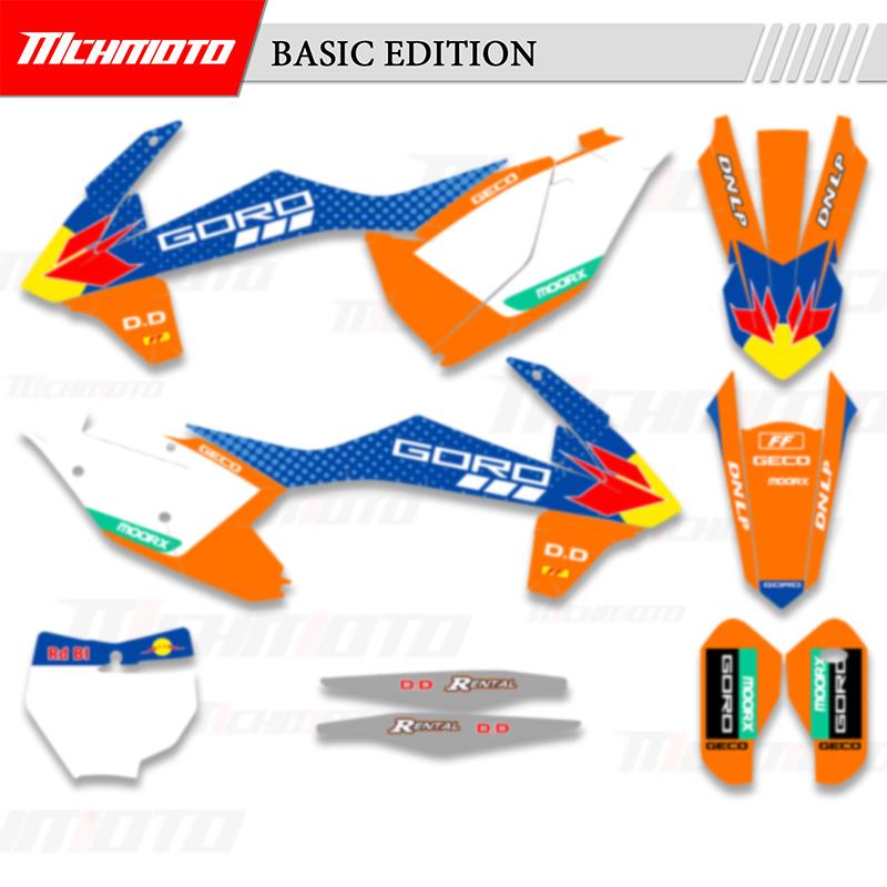 MCHMFG for KTM 125 250 300 350 450 SX SXF 2016-2018 EXC XCW 2017- Full Set Graphics Backgrounds Sticker Number Name