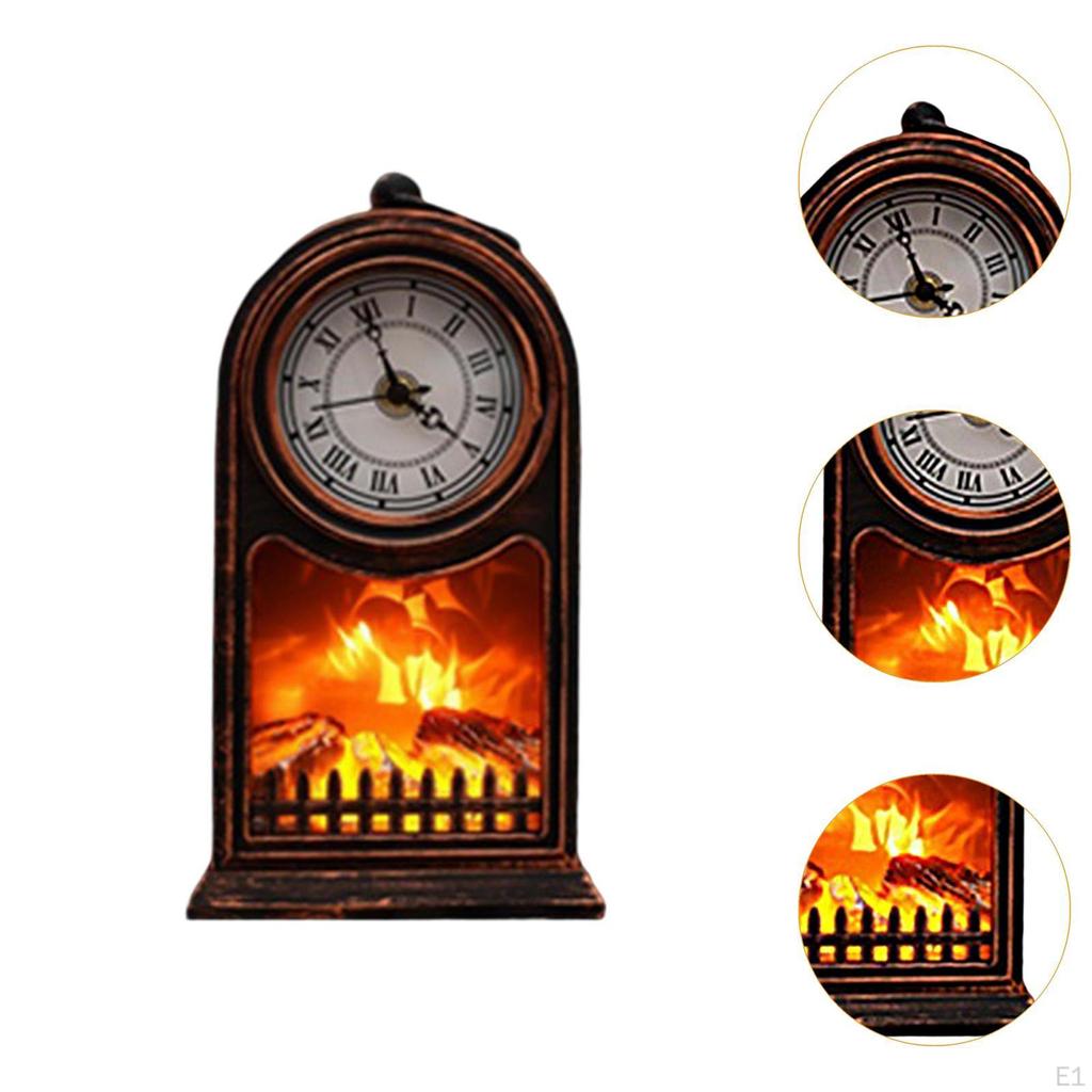 Fireplace Lantern, Light, Clock Shaped Decoration LED Lamp Simulation