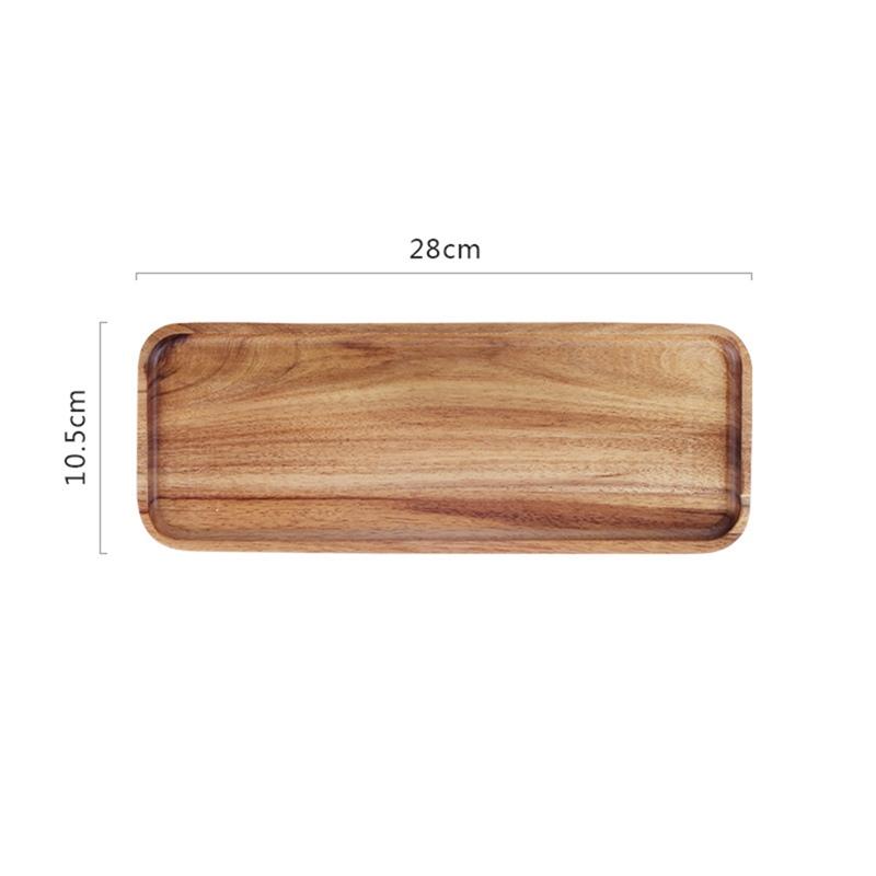 Natural Wooden Serving Tray Square/Rectangular Wood Plate Food  Fruit Platter Dessert Tea Storage Trays Home Storage Dish Decors