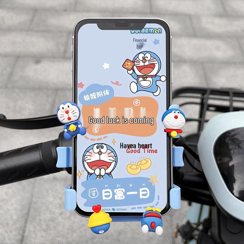 Cute Cartoon Shockproof Phone Holder for Bikes and Electric Vehicles - Ideal for Navigation and Delivery Riders