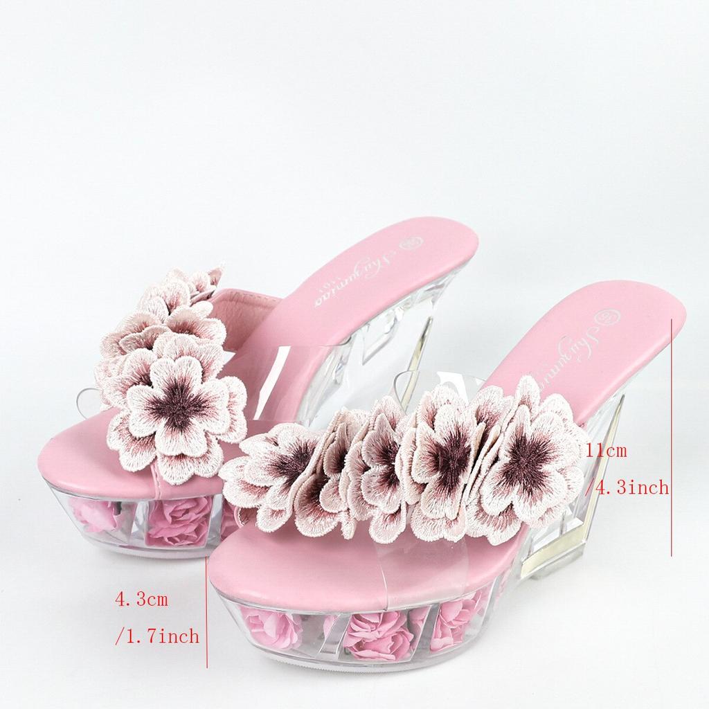 Klínový podpatek 11CM Noční klub Boty na klínovém podpatku Květinový podpatek Dámská obuv Catwalk Pole Taneční boty Crystal Sole LFD-1101-A21