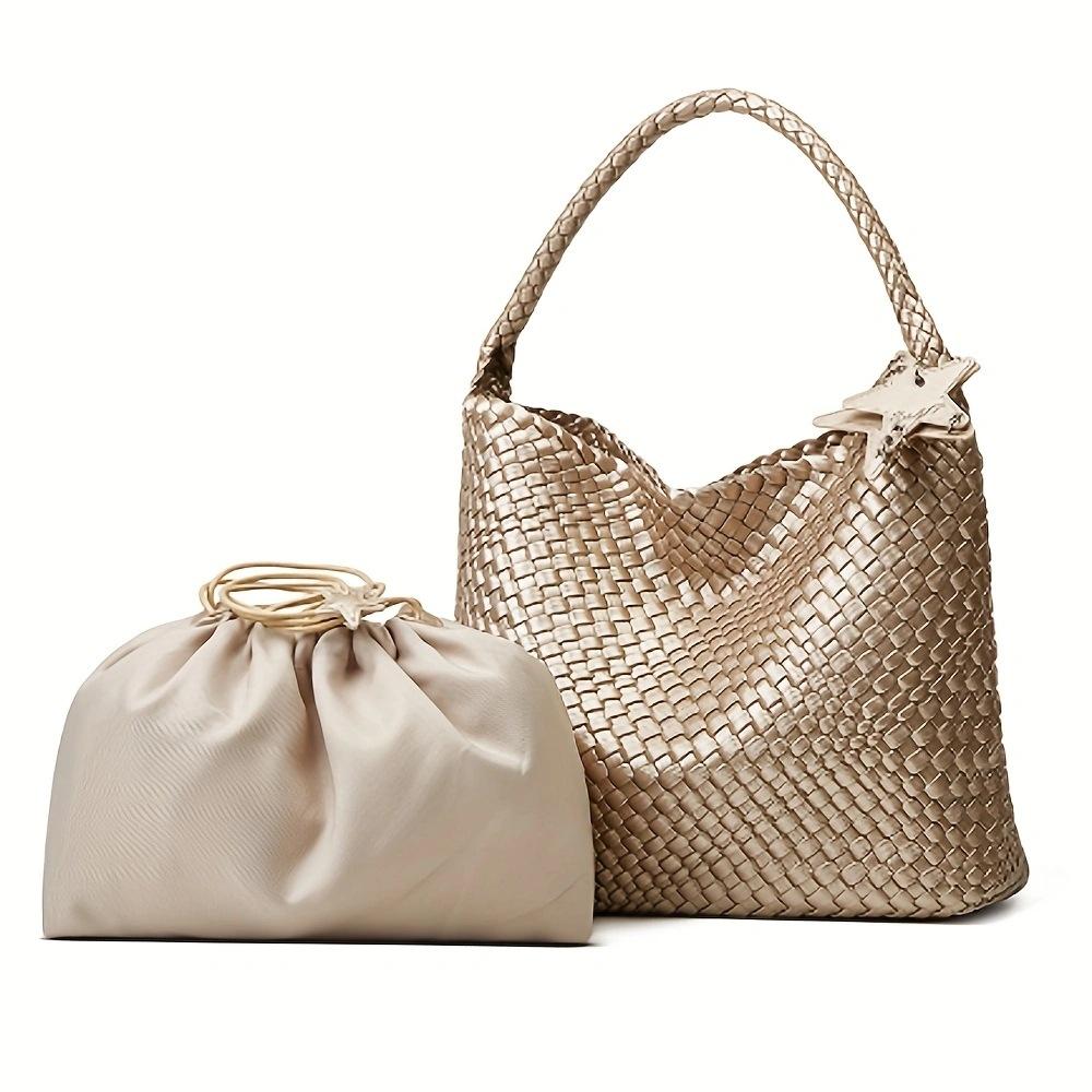 2025 Super Popular Non-Handwoven Tote Bag for Women Large Capacity High-End Feel Handheld Shoulder Bucket Bag