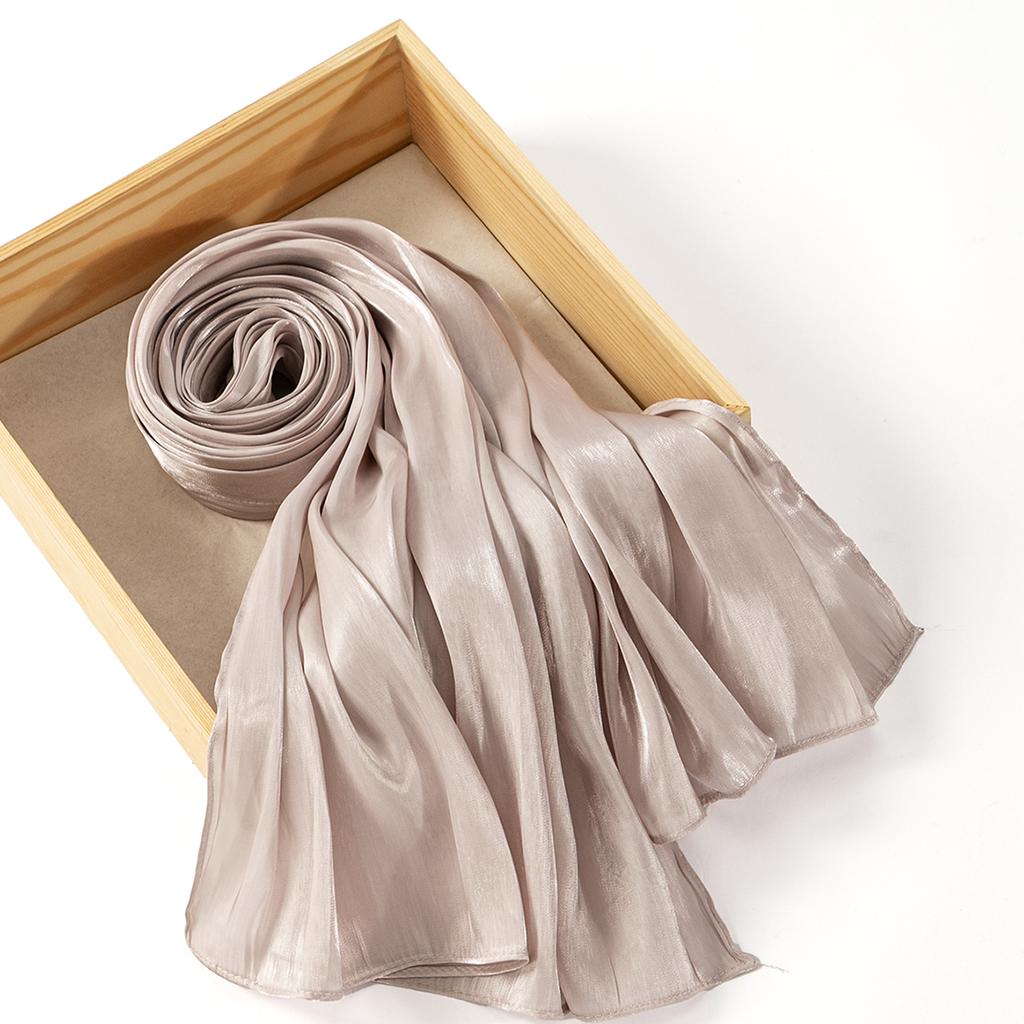 Premium Shimmer Silk Satin Hijab Scarf Women Luxury Solid Color Plain Hijab Shiny Shawl Silk Feeling Stain Wraps Shiny Stoles