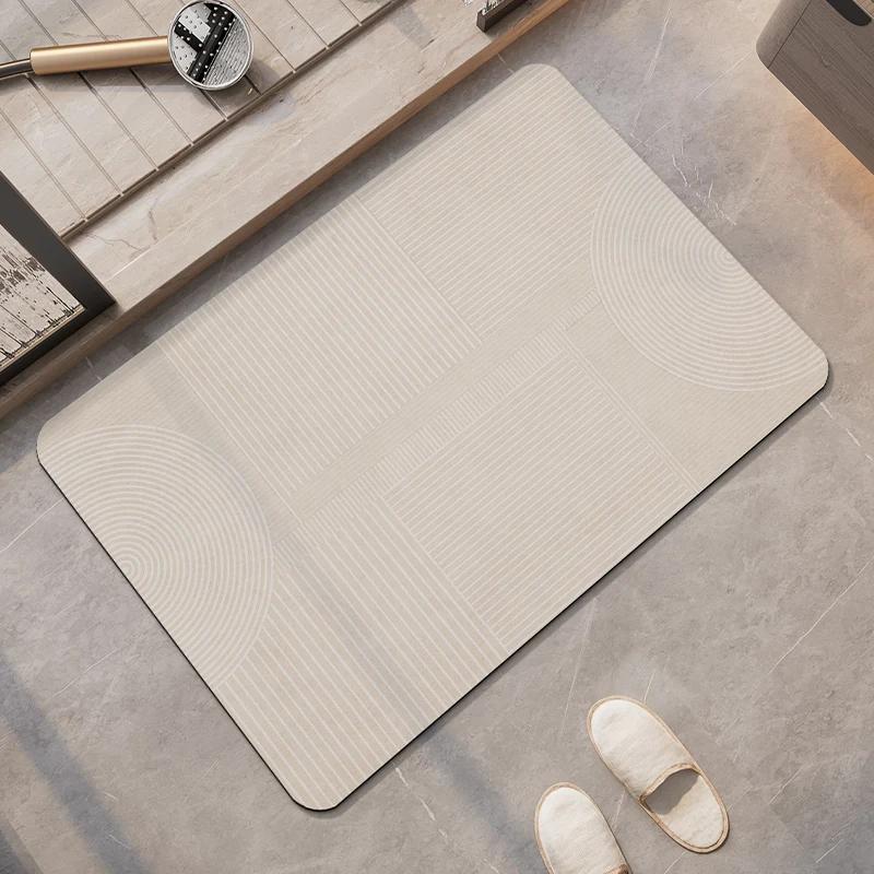 Diatomite Bath Mat Fast Dry Super Absorbent Non-Slip Floor Rug For Bathroom Shower Toilet Entryway Washable Home Decor
