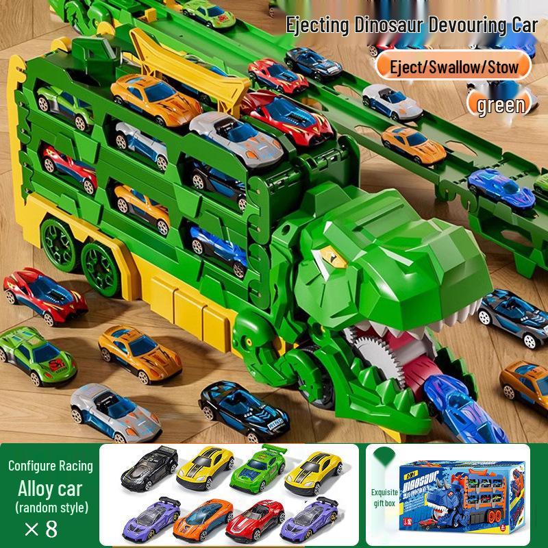 Dinosaur Deformation Toy Car Set - Triceratops & Tyrannosaurus Rex