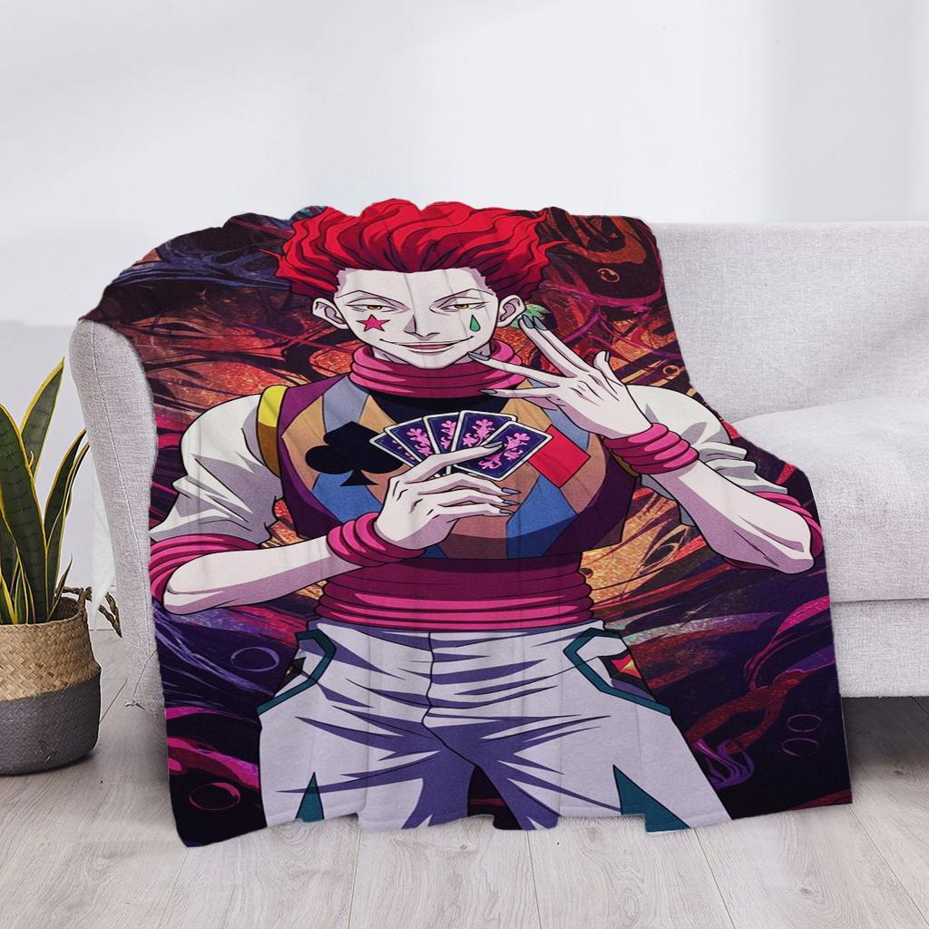 H-Hunter X Hunter Hisoka Sofa Überwurf Luxus Bettdecken Zuhause und Dekoration Knie Benutzerdefiniert Anime Flauschig Weich Überwürfe Niedlich