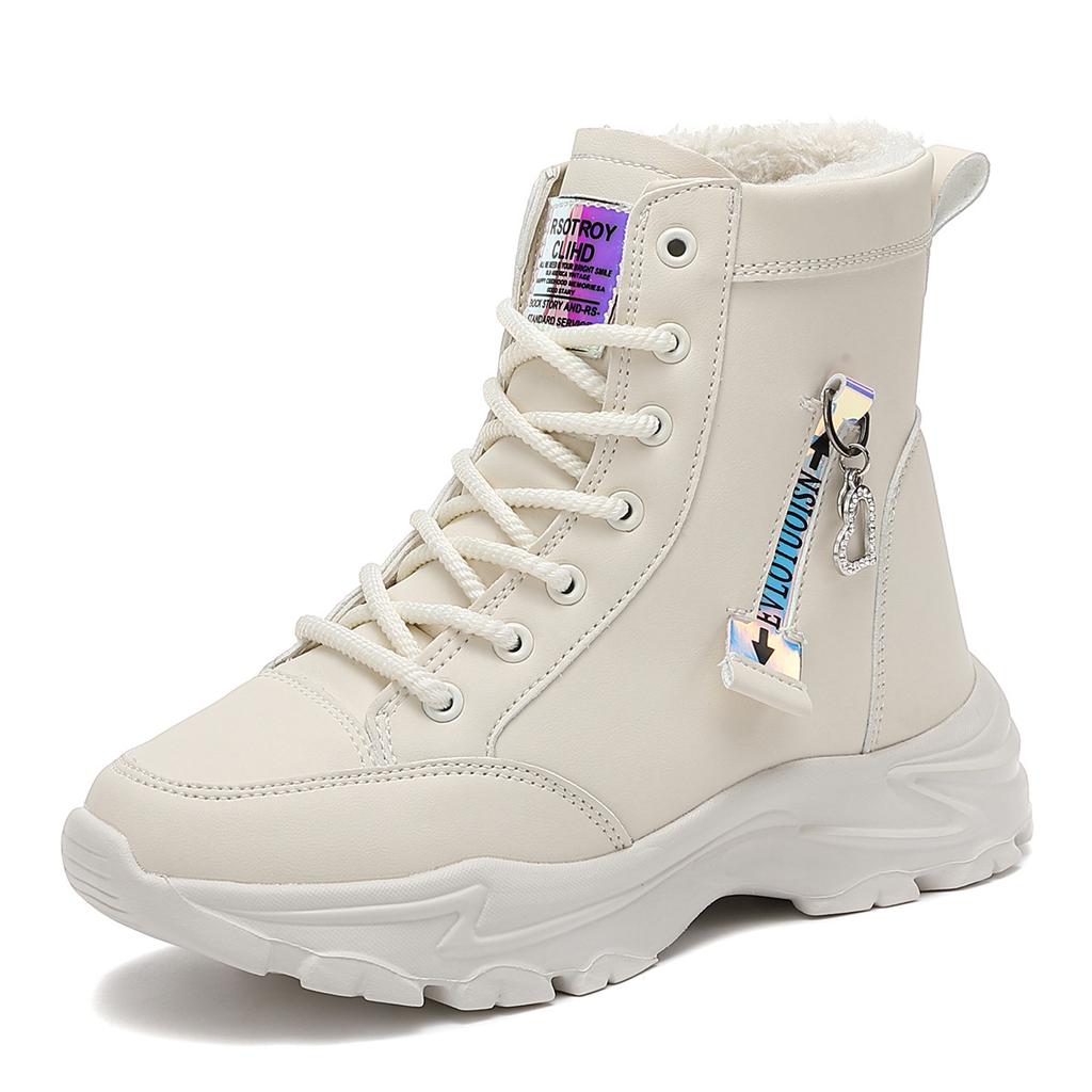 Mom shoes cotton shoes winter piled thickened warm sports shoes outdoor non-slip casual snow boots
