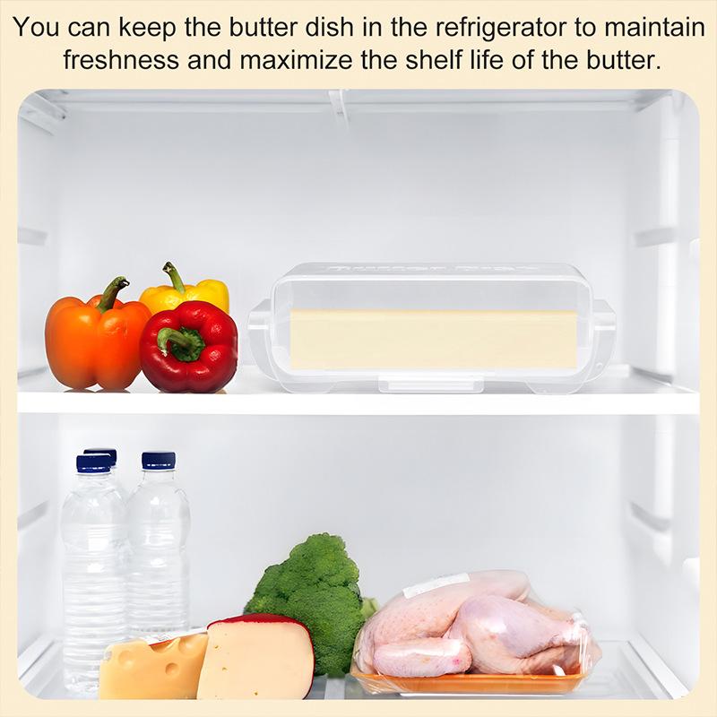 Airtight Butter Dish With Spatula Space-Saving Sealed Butter Box Cheese Storage Box For Refrigerator Door Shelf