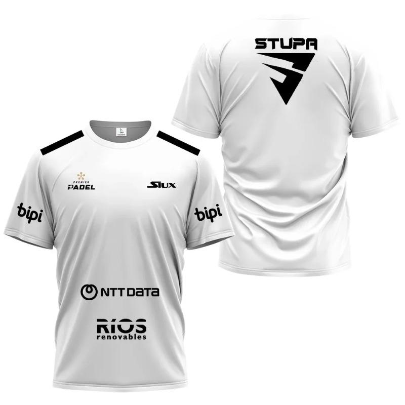 Camiseta Deportiva Padel de Manga Corta Transpirable Verano Secado Rápido Calle Hombre