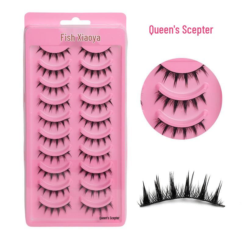 Ten Pairs High-Capacity Natural 3D Eyelashes - Hard Stem, Dense One-Piece Design for Stage Makeup