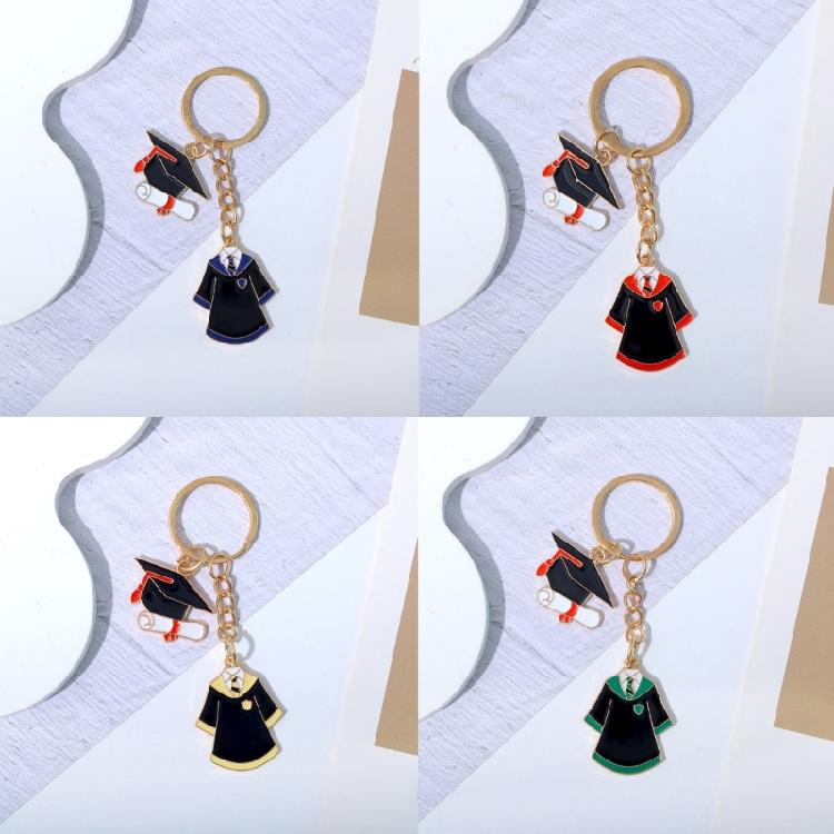 Colorful Mortarboard Academic Dress Charm Keychain Unisex Alloy Keyring Bag Pendant Graduation Ceremony Souvenir