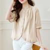 Short-sleeved Shirt Summer Five-quarter-sleeved Loose and Thin Casual Versatile Top