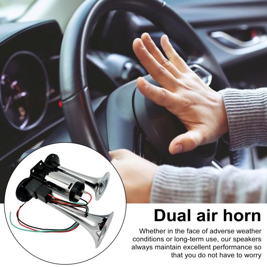 

Автомобильный звуковой сигнал Yousheng, двойные трубы с воздушным компрессором, простая установка, универсальный мощный супер громкий комплект звукового сигнала для грузовика и поезда