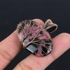 Rhodonite Gemstone Pendant | Oxidized Copper Wire Wrapped | Necklace Pendant | Handmade Copper Pendant Jewelry Gift For Her/himLC-306
