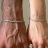 2Pcs Versatile Trendy Twisted Rope Chain Couple Bracelets For Women Men  Simple Bracelet Set Jewelry Accessories Gift
