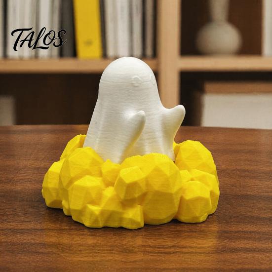 Desktop Decompression Ornament 3D Printed Cute Ghost Fidget Clicker Toy, Halloween Stress Kawaii Desk Organizer Relief Pen Holder, Novelty Gift