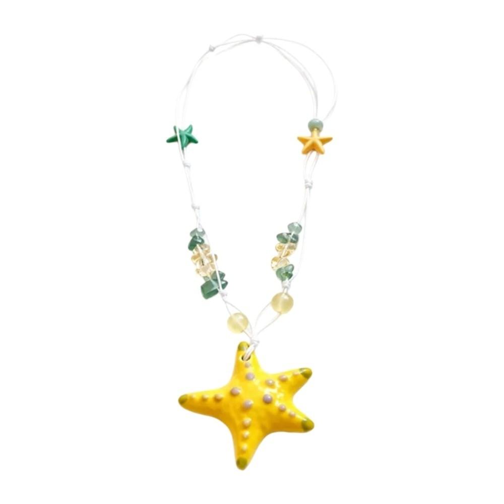 Bohemian Starfish Shell Necklace Beach Surfer Summer Clavicle Chain Summer Starfish Choker  Gift