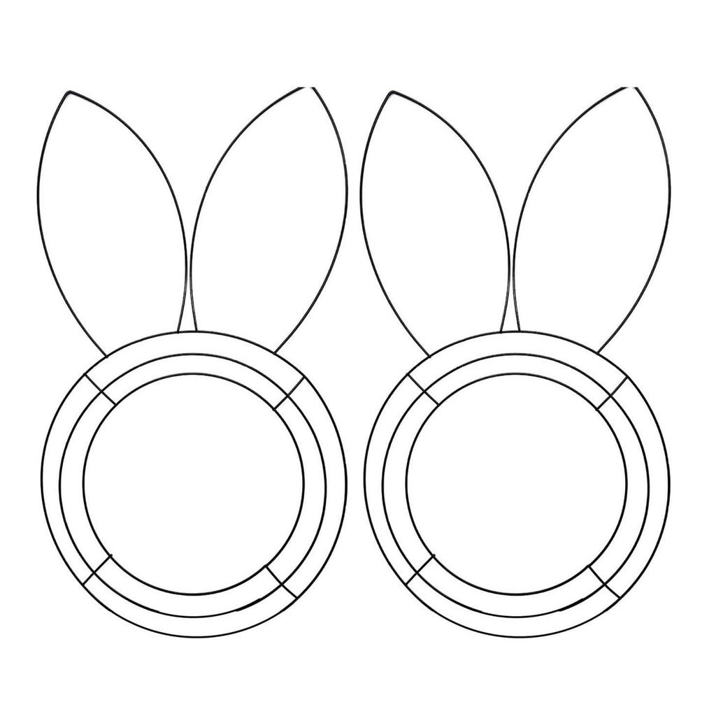 2 Stück Kaninchen Drahtkranz Personalisierter Oster-Blumen-Spiralkranz 2er Pack/Los Hase Und Außenbereich 2 Stück/Set Metall Und Dekoration