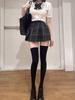 Sweet & Spicy Academy Waist-Hugging JK Uniform Women's Slimming Puff Sleeve Blouse