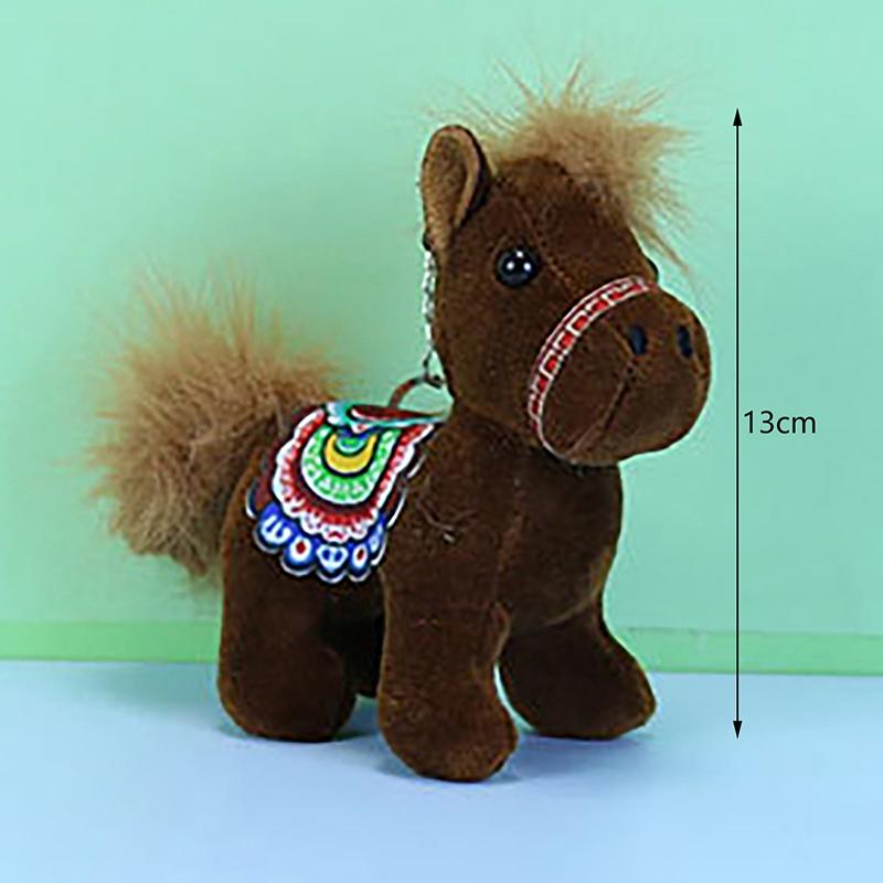 Mini Simulação Boneca Pônei Cavalo Dragão Branco de Pelúcia Pingente Presente Estudante Jardim de Infância Boneca Fofa Chaveiro Boneca