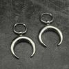 Vintage  Gothic Hip Hop Style Moon Pendant Hoop Earrings Minimalist Metal C Shape Hoop Earrings For Trendy Punk Rock Ear Jewelry
