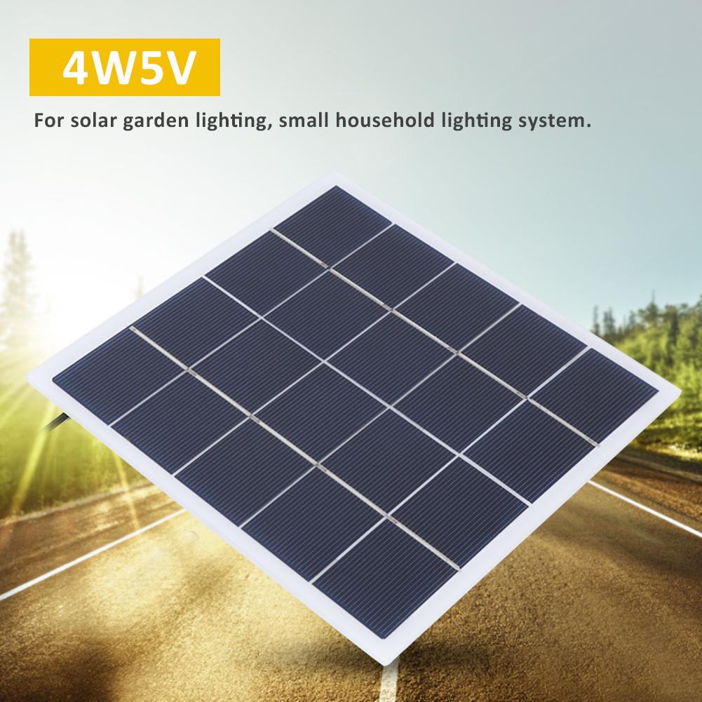 Outdoor Portable 4W 5V Polycrystal Solar Battery Panel Laminated Board with DC Interface Charging 3.7V Battery Garden Light