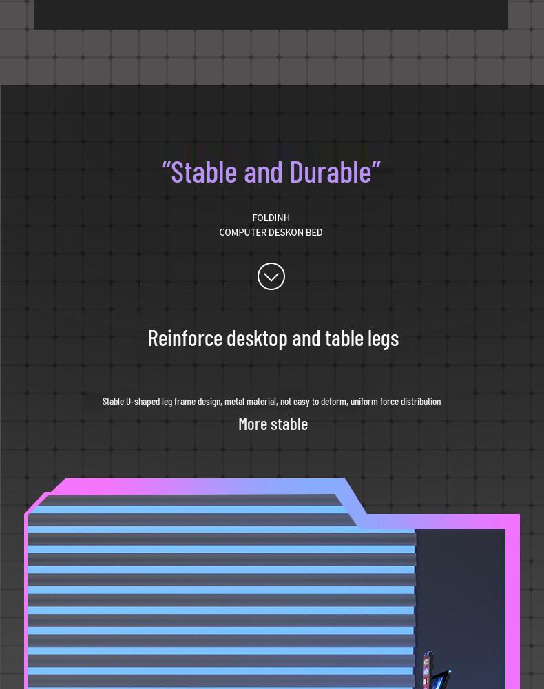 Compact Foldable Bedside Laptop Desk for Dorms - E-Sports Style Carbon Fiber Study Table