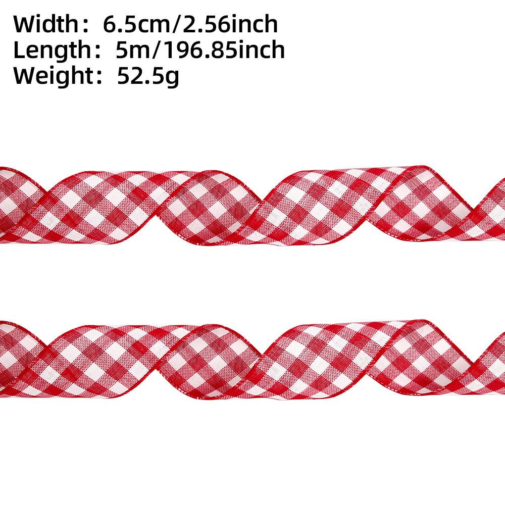 Colorful Checkered 65cm Polyester Ribbon For Holiday Gifts And Home Decor