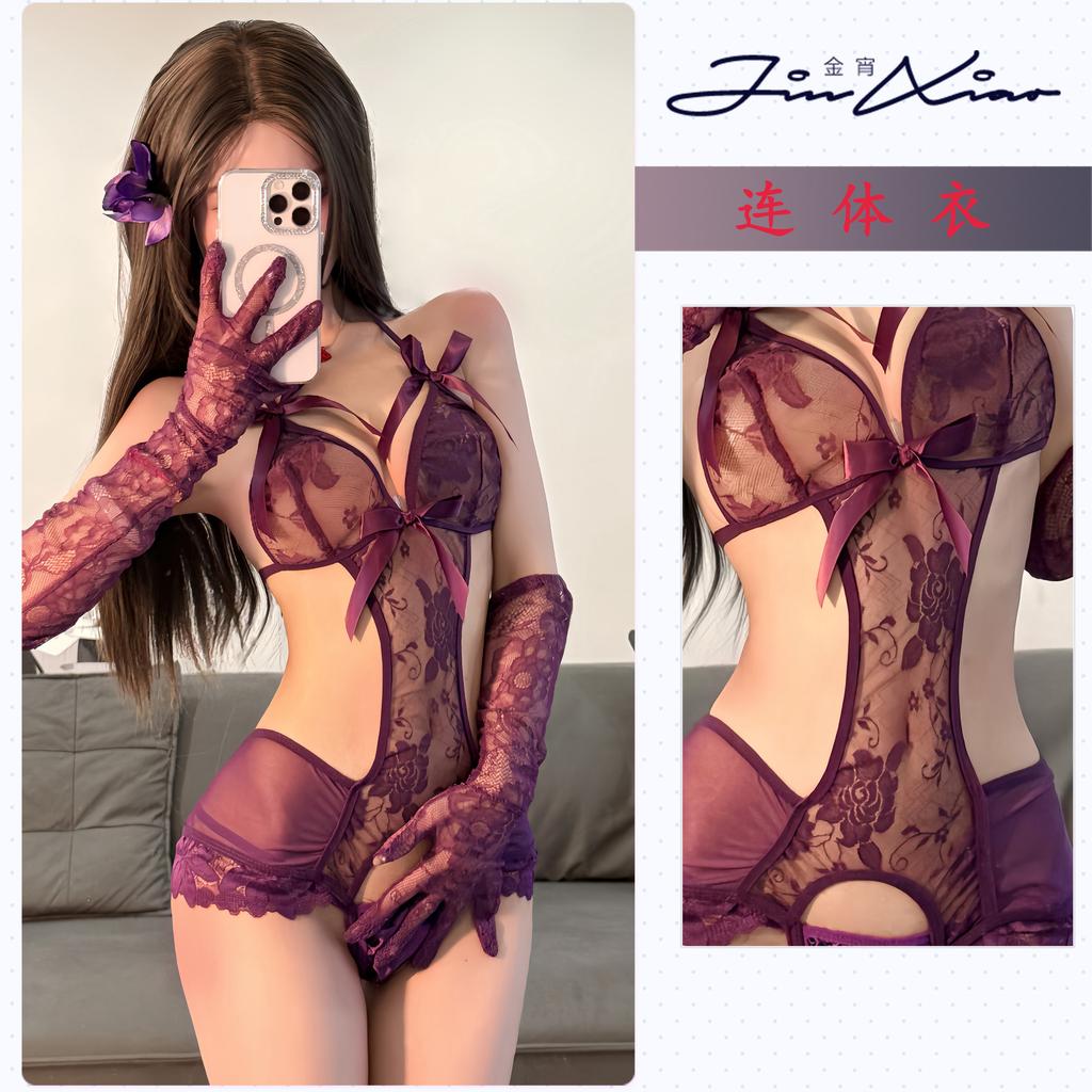 Sexy lingerie sexy no-take lace onesie bed passion shame uniform seduction outfit open crotch