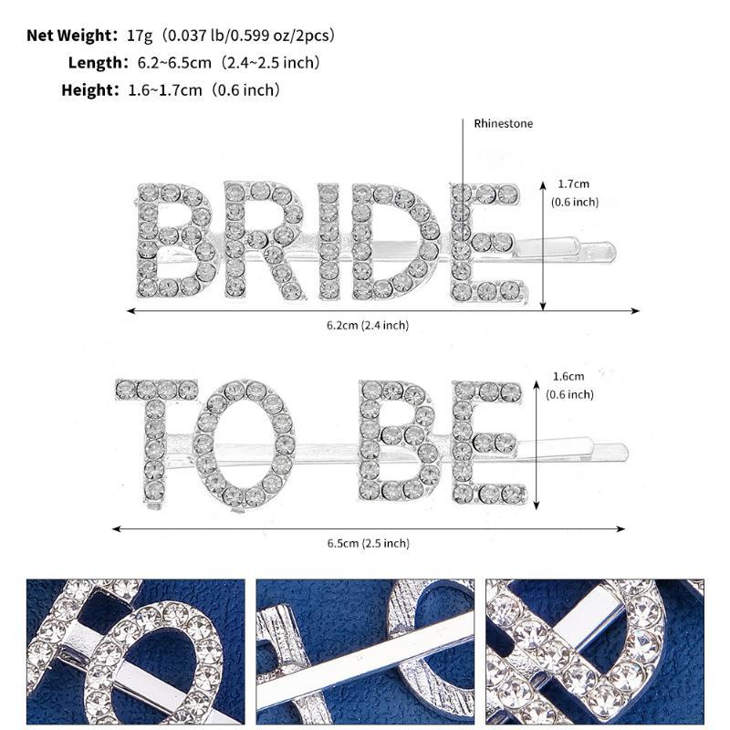 2Pcs Silver Rhinestone Word Hair Clips Barrettes Hairpins Small Hairgrips Headwear Hair Styling Accessories