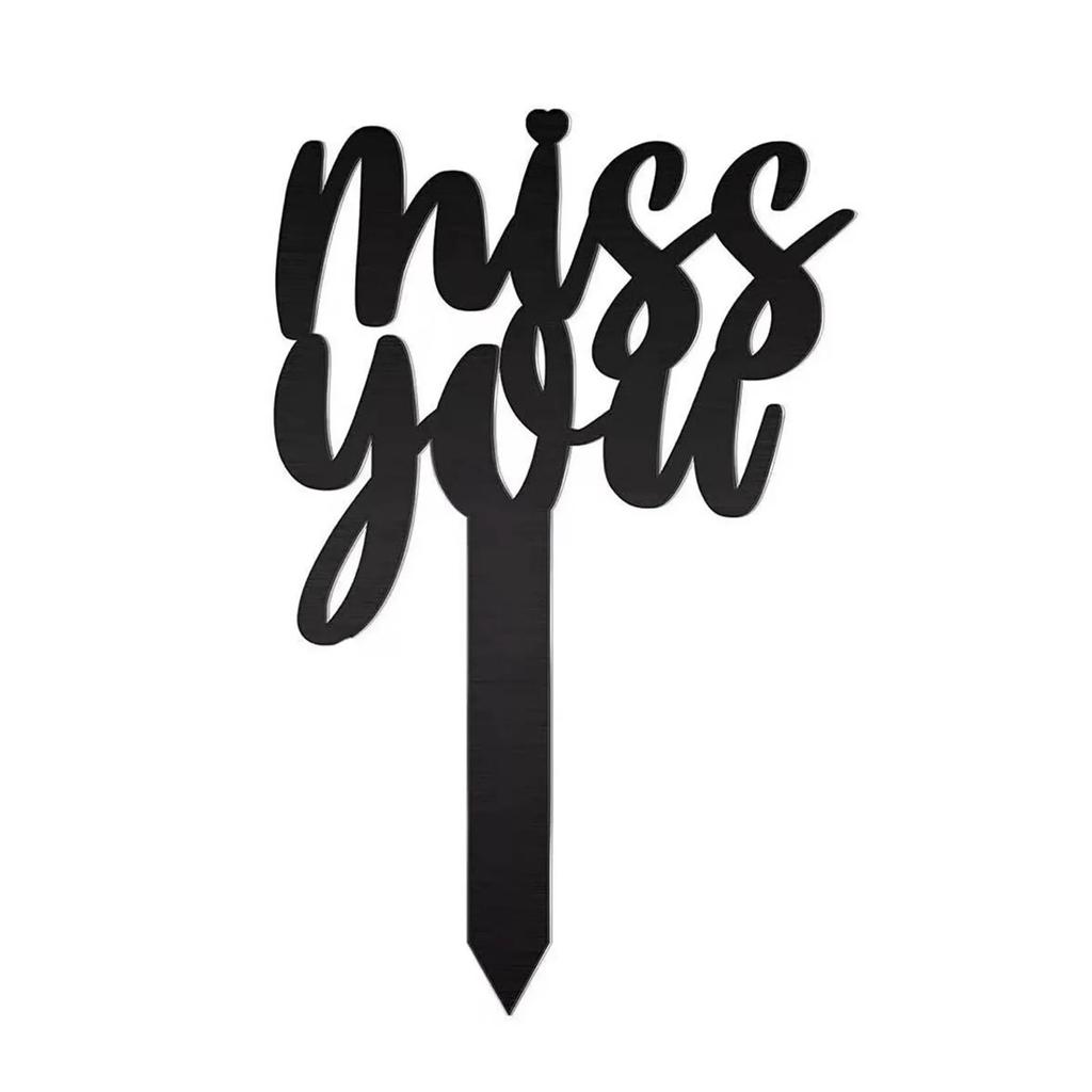 1 Uds. Miss You Memorial Stakes jardín al aire libre acrílico decoración de patio insertos acrílico tumba estaca placa conmemorativa jardín 2023