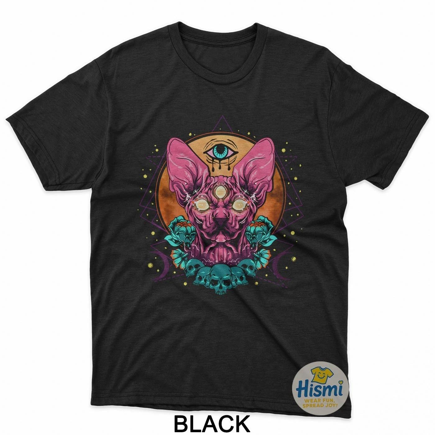 Cyber Goth Gothic Fashions Creepy Sphynx Cat T-Shirt 3XL