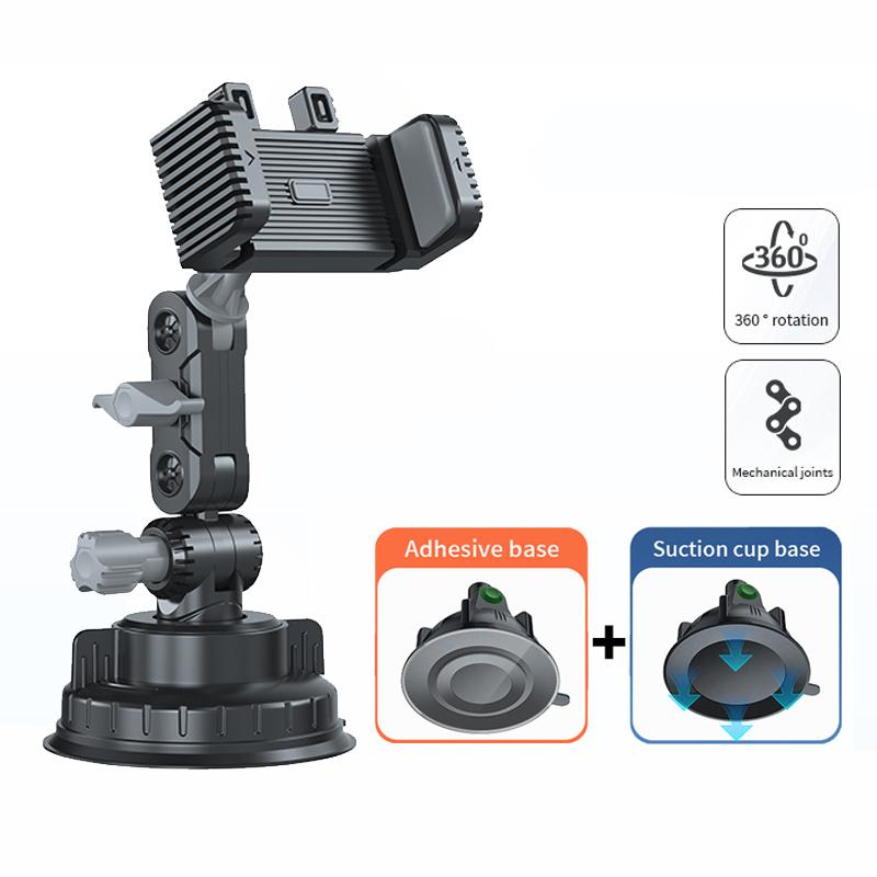 Car Dashboard Phone Holder with Large Suction Cup Navigation Mount Selfie Video Recording Live Streaming In-Car Mounting Bracket