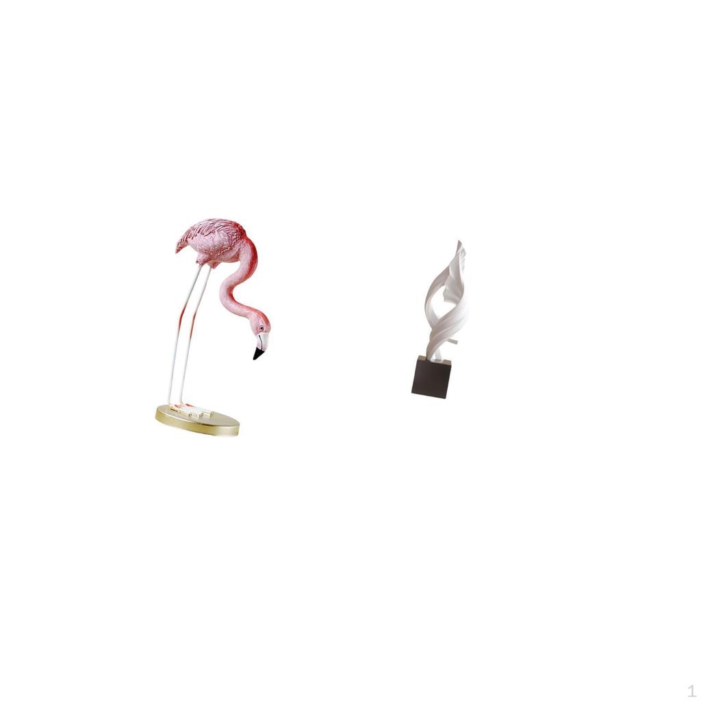 Flamingo Abstract Resin Bird Sculpture Modern Art Figurine Decorative Statue for Home Office Garden