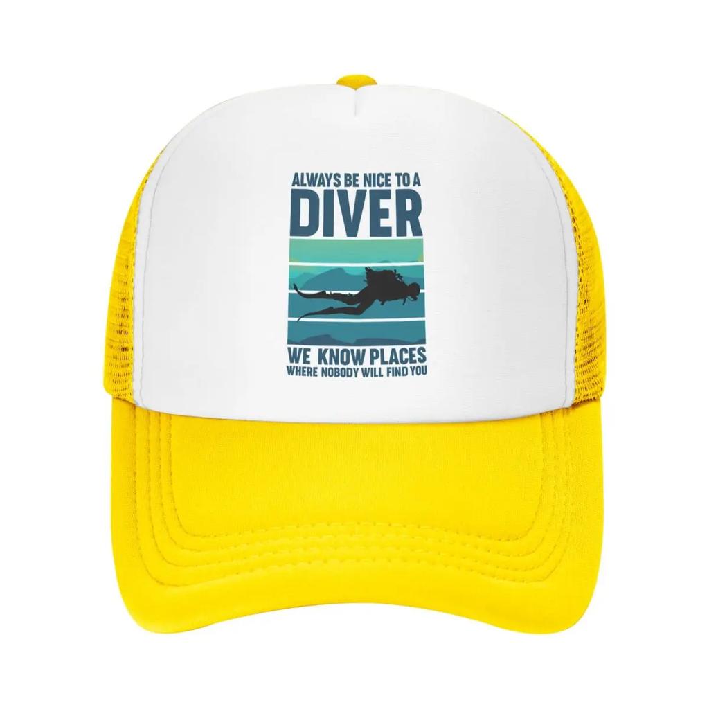 Individuelle Tauch-Trucker-Kappe Damen Unisex Verstellbar Erwachsene Tauch-Taucher Zitate Baseballkappe Outdoor Papa-Kappe