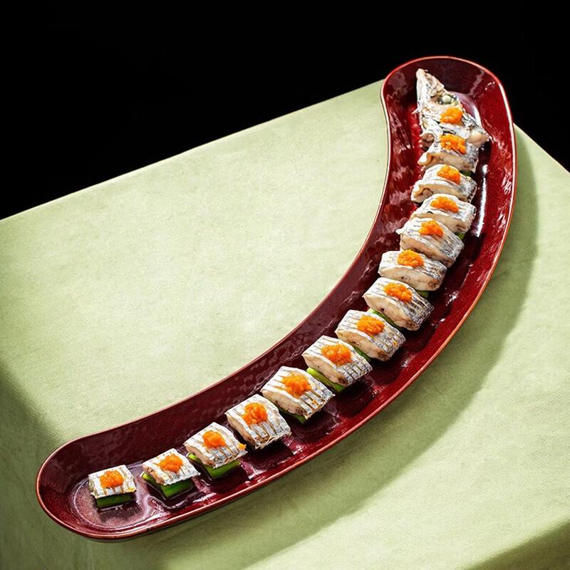 80cm Long Curved Ceramic Fish Serving Plate