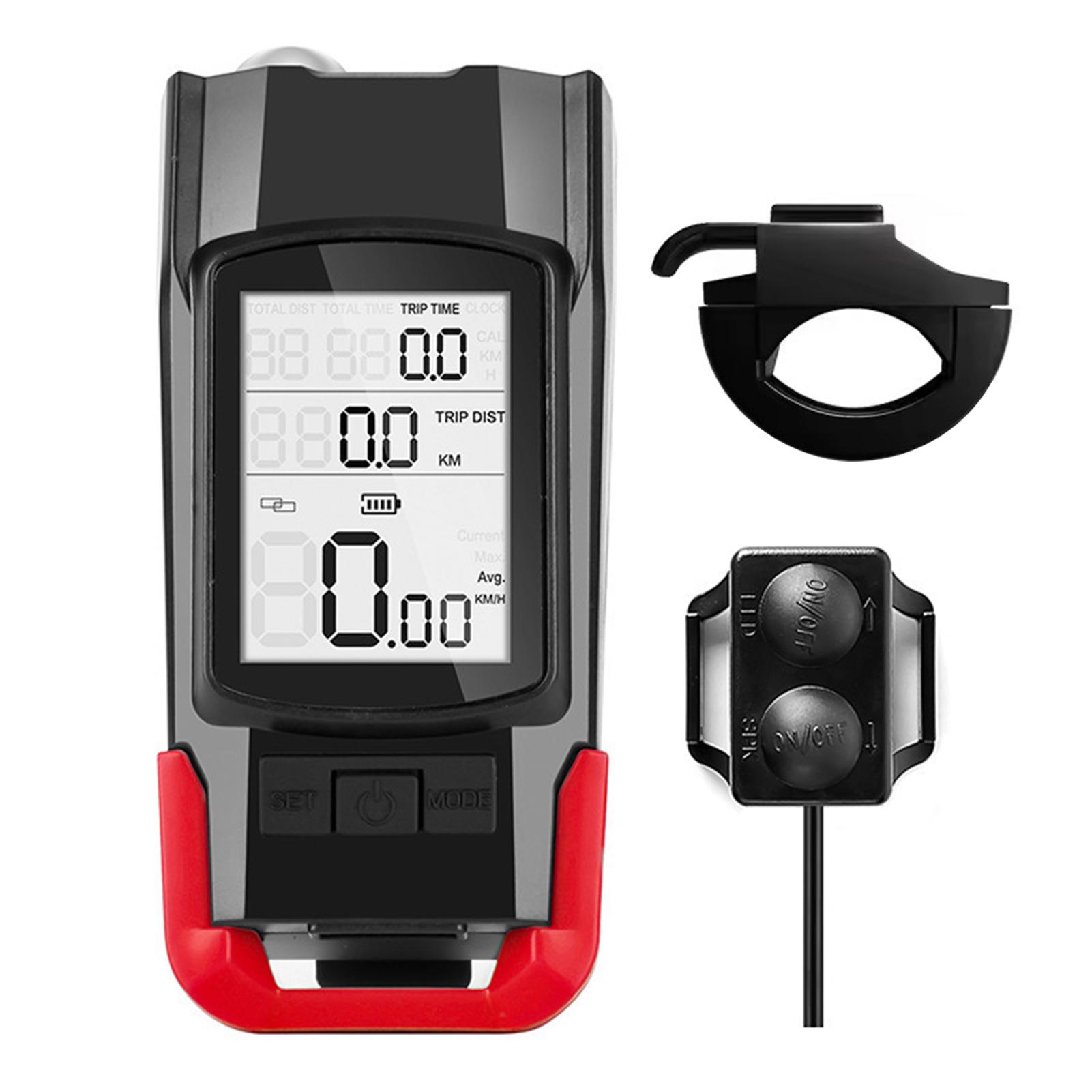 3 In 1 Bike Speedometer Usb Rechargeable Bike Light With Horns Speedometer, 4000mah Large Battery Night Riding Cycling Equipment