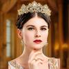 Sparkling Shiny Baroque Crown Dazzling Rhinestone Crown  Coming-of-age Ceremony