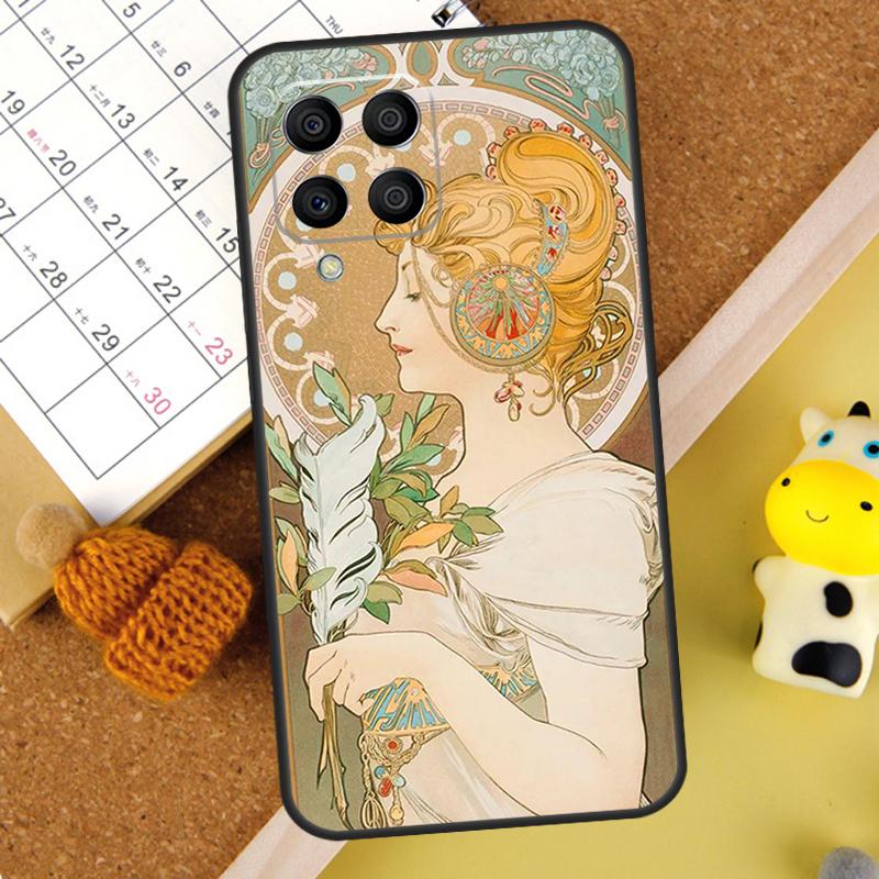 Alphonse Mucha Painted Case For Samsung Galaxy M31 M51 M21 M12 M32 M52 M20 M13 M23 M33 M53 M14 M34 M54 M30s Cover
