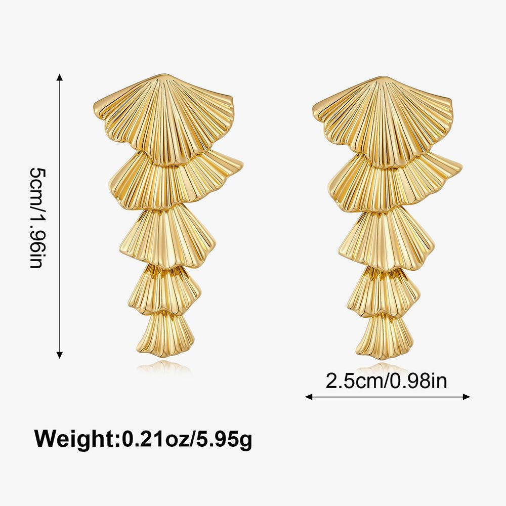 Cercei Europeni & Americani High-End cu Frunză de Ginkgo din Aliaj - Design Îndrăzneț, Elegant, Exagerat