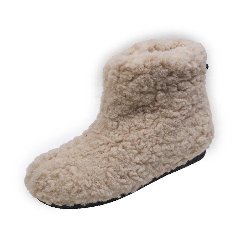 Fashion Winter New Furry Snow Boots Female Plush Padded Thickened Warm Cotton Shoes Casual Home Flat Bottom Comfortable Short Fur Botas