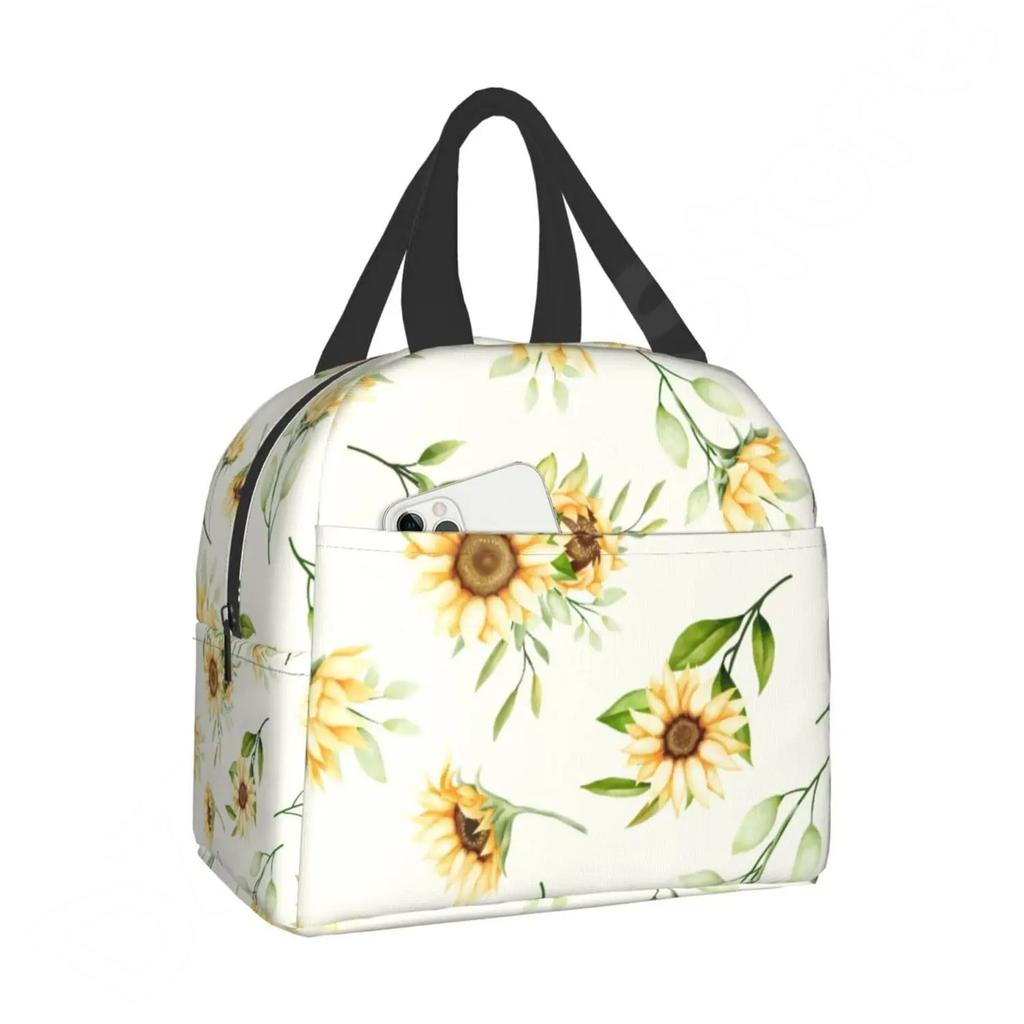 Sunflower Lunch Bag You Are My Sunshine Insulated Lunch Box Cooler Thermal Waterproof Reusable Tote Bag for Women Work Picnic