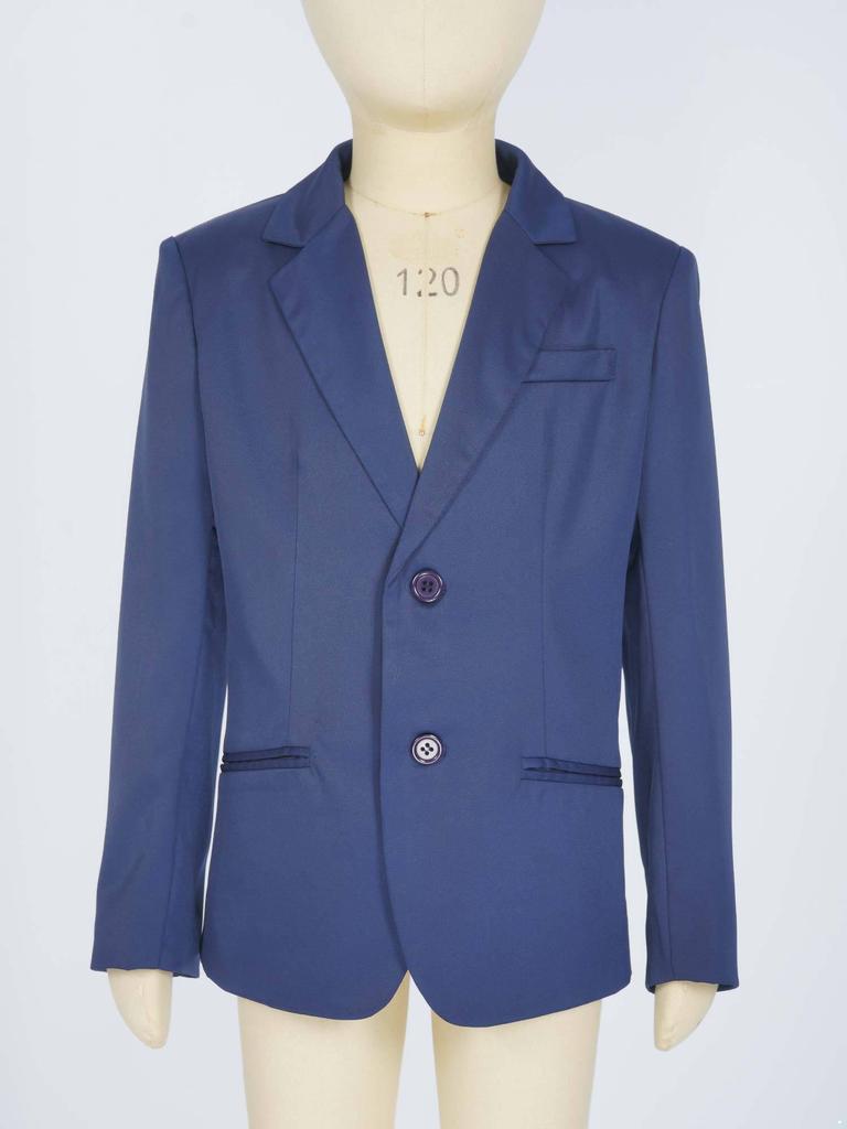 Kids Boys Blazer Formal Suit Long Sleeve Tuxedo Jacket with Pockets for Wedding Ring Bearer Outfit Outerwear